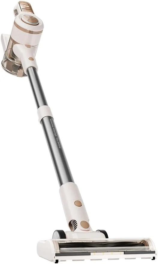 جاروبرقی عصایی شارژی ROUNY، موتور براشلس قدرتمند با مکش 45000Pa M2، تنظیم خودکار سرعت، برس ضد گره خوردگی مو با طراحی V شکل، جاروبرقی ایستاده برای کف سخت، فرش، موی حیوانات خانگی