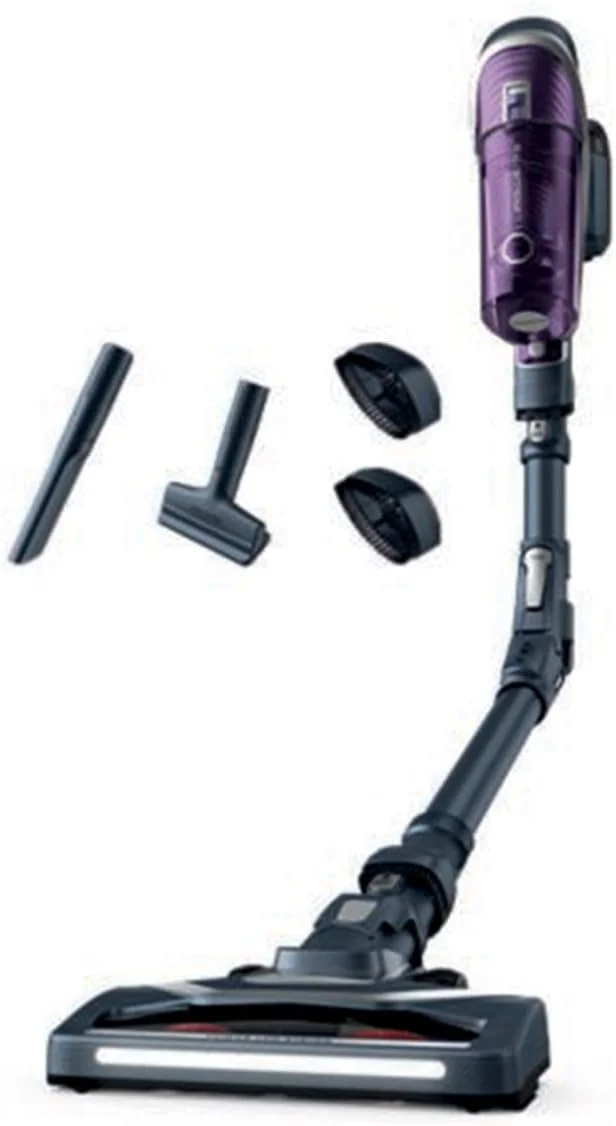 جاروبرقی عصایی و دستی شارژی روونتا مدل RH9638 X-Force Flex 8.60 با موتور قدرتمند، سری LED دار، لوله تاشو، فیلتر قابل شستشو و لوازم جانبی