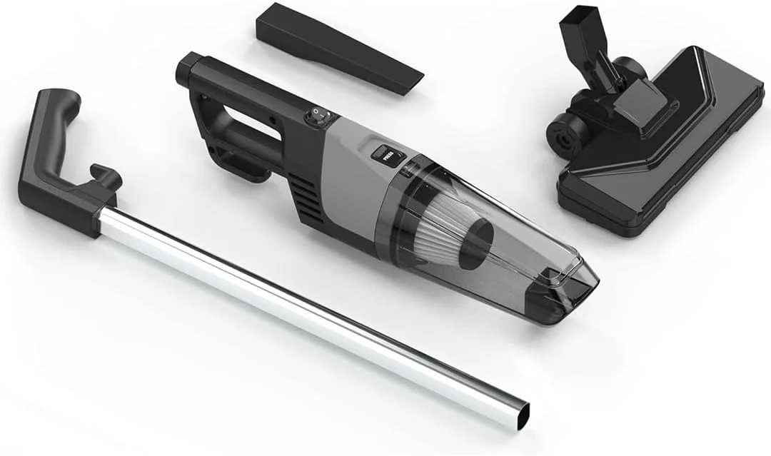 جاروبرقی دستی سیم دار راسل هابز 3 در 1 با ظرفیت 0.6 لیتر، توان 600 وات، طول سیم 7 متر، فیلتر HEPA، فوق العاده کم صدا، تمیز کردن آسان و کارآمد، مدل K-22A102B (مشکی)