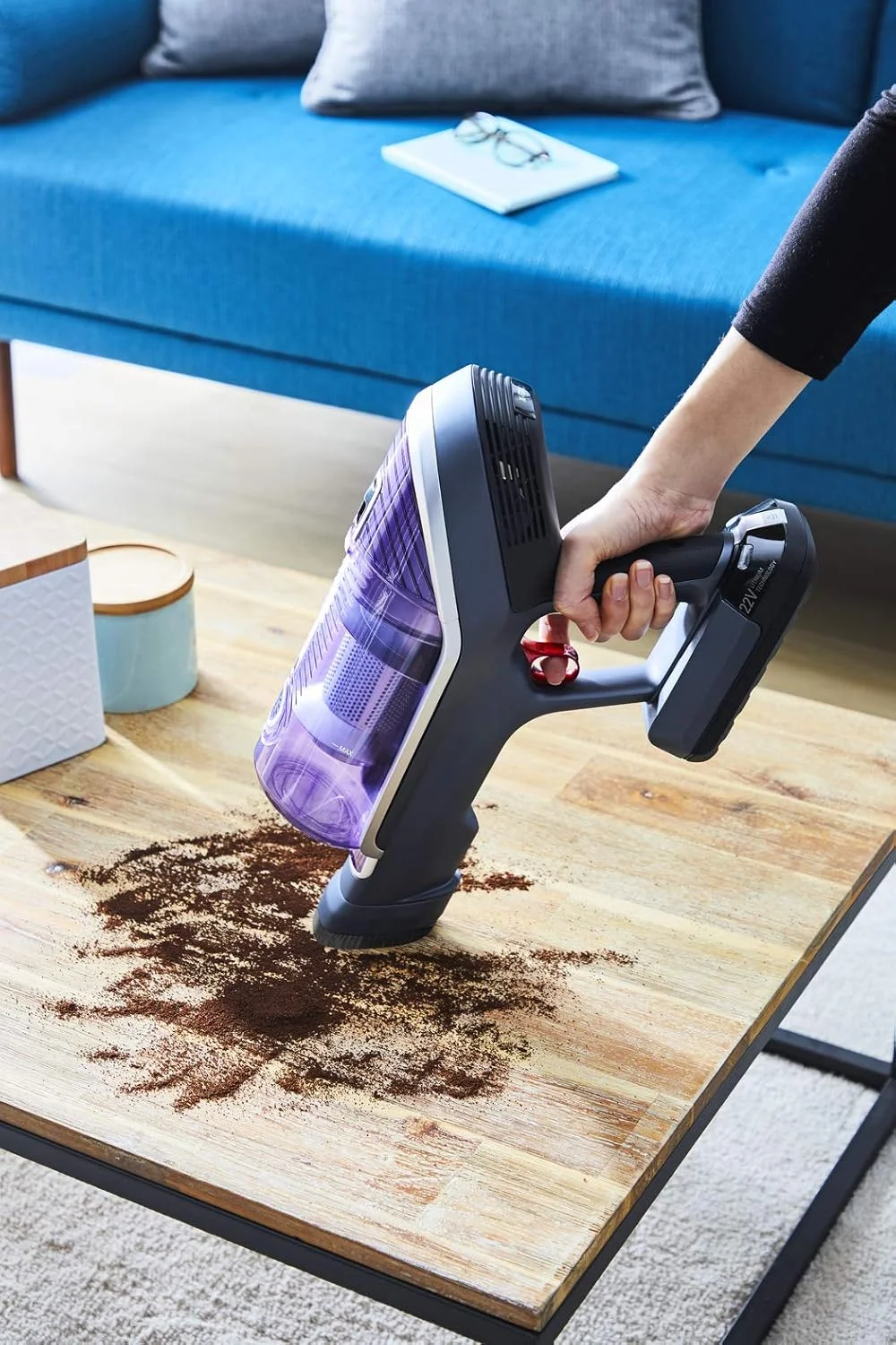 جاروبرقی عصایی و دستی شارژی روونتا مدل RH9638 X-Force Flex 8.60 با موتور قدرتمند، سری LED دار، لوله تاشو، فیلتر قابل شستشو و لوازم جانبی