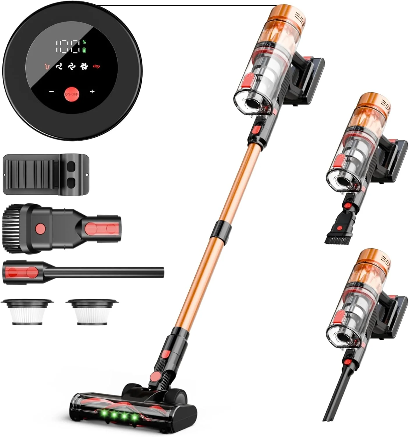 جاروبرقی شارژی با 40 دقیقه زمان کارکرد، مکش قدرتمند 35KPA، تمیز کردن چند سطحی با طراحی خودایستا، جاروبرقی سبک وزن برای کف چوبی منزل، فرش و موی حیوانات خانگی