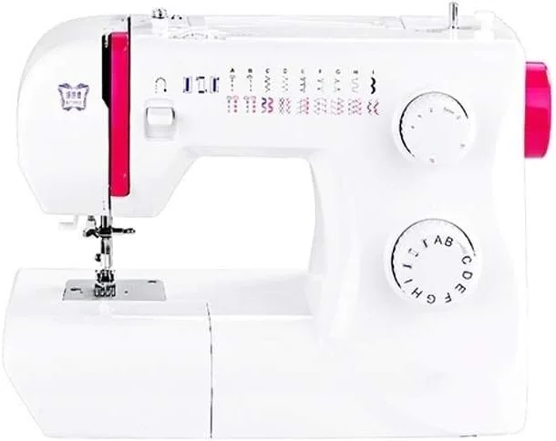 چرخ خیاطی TONGSH مینی قابل حمل برقی خانگی با 23 طرح دوخت داخلی برای مبتدیان، گلدوزی ایمن، رومیزی بی صدا برای تقویت دوخت پارچه های ضخیم