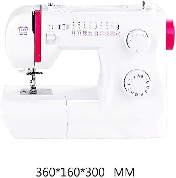 چرخ خیاطی TONGSH مینی قابل حمل برقی خانگی با 23 طرح دوخت داخلی برای مبتدیان، گلدوزی ایمن، رومیزی بی صدا برای تقویت دوخت پارچه های ضخیم