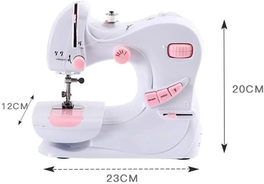 چرخ خیاطی TONGSH مینی قابل حمل برقی خانگی برای مبتدیان، گلدوزی صورتی، ایمن، قابل تنظیم، 2 سرعته، دو نخ، برقی، مناسب برای تعمیرات و کاردستی چرخ خیاطی TONGSH مینی قابل حمل برقی خانگی برای مبتدیان، گلدوزی صورتی، ایمن، قابل تنظیم، 2 سرعته، دو نخ، برقی، مناسب برای تعمیرات و کاردستی