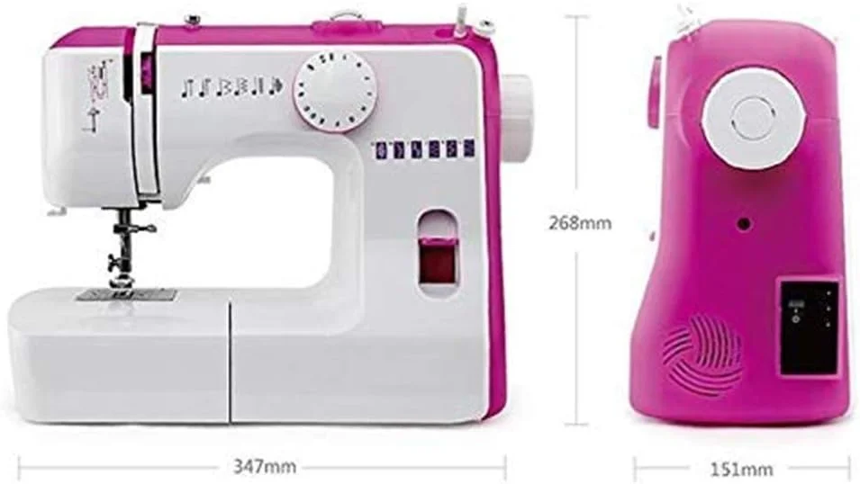 چرخ خیاطی TONGSH، چرخ خیاطی سبک وزن با 12 مدل دوخت، چرخ خیاطی چند منظوره، دو خط دو سرعته با پدال