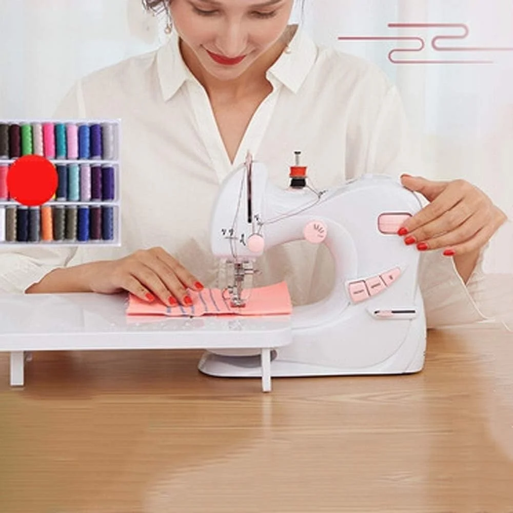چرخ خیاطی TONGSH مینی قابل حمل برقی خانگی برای مبتدیان، گلدوزی صورتی، ایمن، قابل تنظیم، 2 سرعته، دو نخ، برقی، مناسب برای تعمیرات و کاردستی چرخ خیاطی TONGSH مینی قابل حمل برقی خانگی برای مبتدیان، گلدوزی صورتی، ایمن، قابل تنظیم، 2 سرعته، دو نخ، برقی، مناسب برای تعمیرات و کاردستی