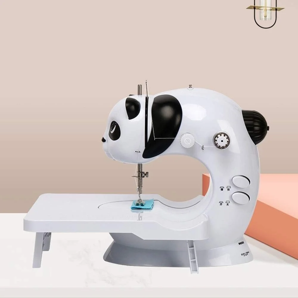 ماشین خیاطی برقی پاندا حیوان خانگی بامزه TONGSH، مینی قابل حمل چند منظوره کوچک