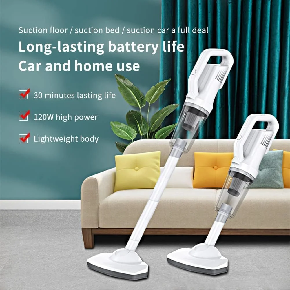 جاروبرقی عصایی شارژی - جاروبرقی ایستاده دستی قابل شارژ با چراغ LED - سبک وزن، برای کف سخت، فرش، موی حیوانات خانگی، ماشین، خانه، نگهداری آسان، فیلتر قابل شستشو