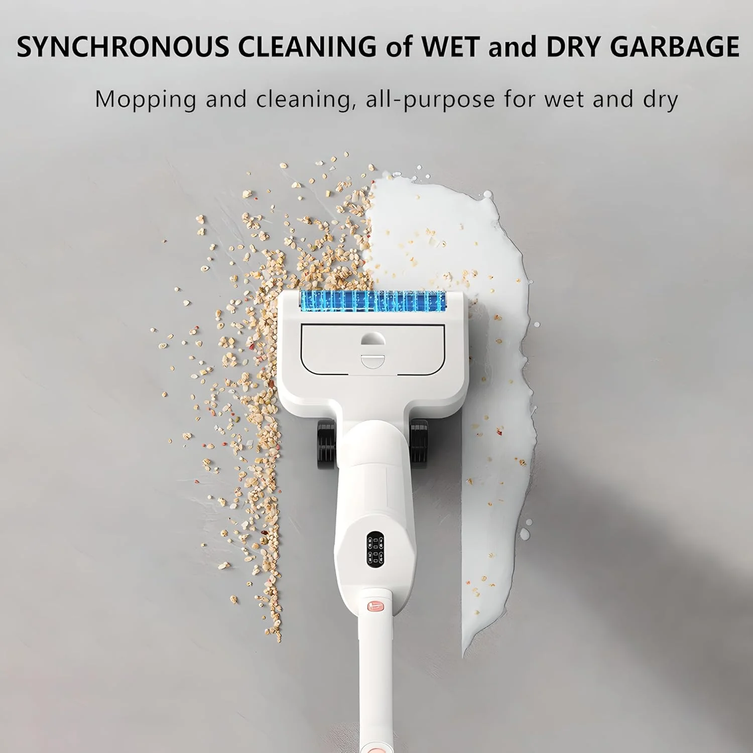 جاروبرقی و کف شوی هوشمند 3 در 1 بدون سیم - تمیز کننده خشک و مرطوب با صفحه لمسی LED، خود تمیز شونده و خود خشک شونده، برس رولی قدرتمند برای خانه، دفتر، ماشین