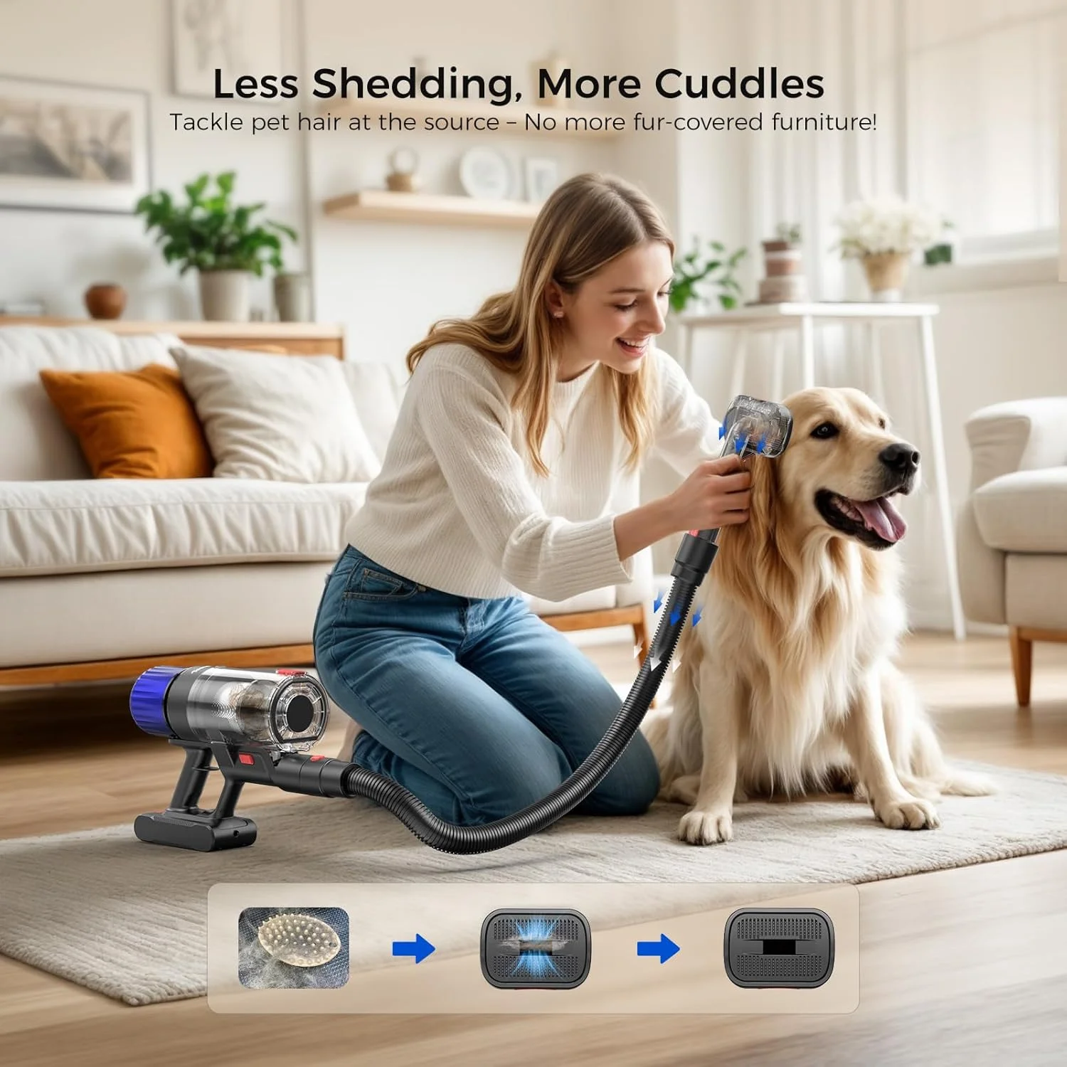 جاروبرقی شارژی Teendow، جاروبرقی عصایی با 50 دقیقه زمان کارکرد برای موی حیوانات خانگی، مکش قدرتمند 500 واتی، قابل شارژ، سبک وزن، جاروبرقی دستی چند منظوره برای فرش، کف سخت، مشکی کربنی