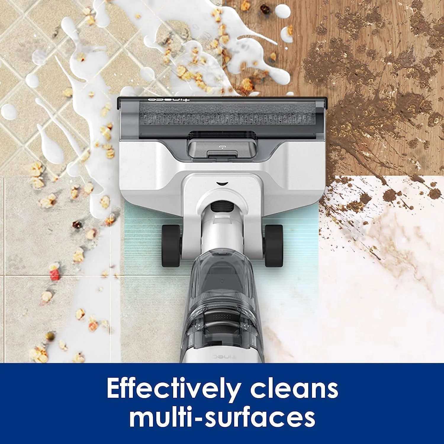 تی‌نکو iFloor 2 Max جاروبرقی و تی‌شور بی‌سیم خشک و مرطوب، خود تمیز شونده با خشک کردن بدون لکه، ایده‌آل برای کف‌های سخت، تمام گوشه‌ها، کثیفی‌های چسبنده و موهای حیوانات خانگی، طراحی قابل حمل و سبک