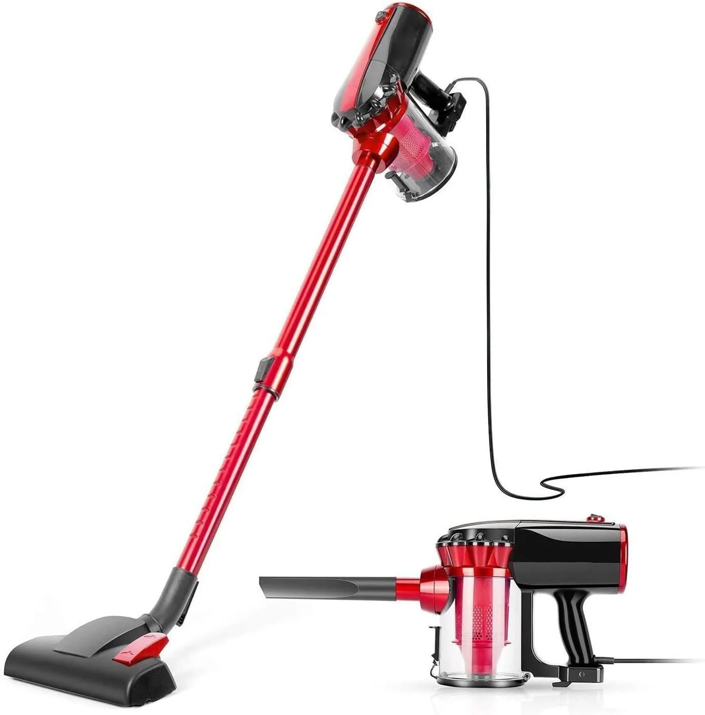 جاروبرقی خانگی 4 در 1، مکنده قوی با سیم برای کف سخت به همراه فیلتر و جاروبرقی دستی (UK)