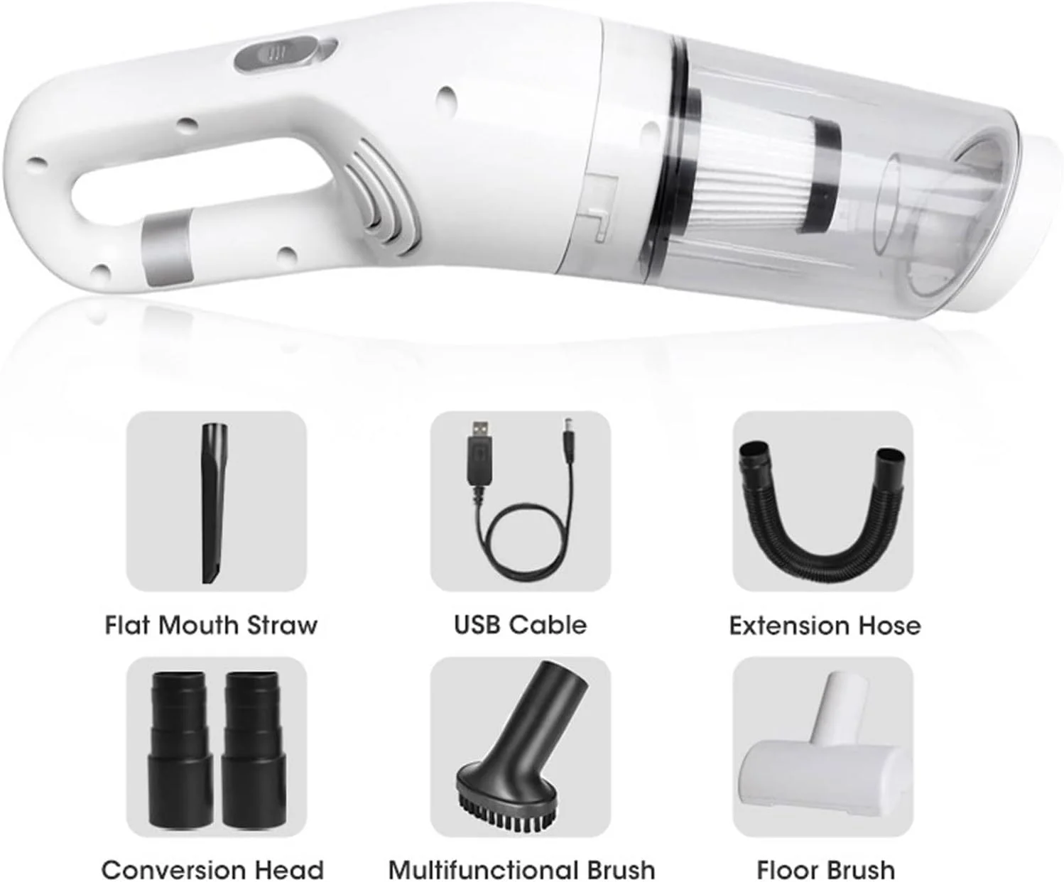 جاروبرقی شارژی UOKUGZ، جاروبرقی دستی بی‌سیم، مکش قوی مینیاتوری دو منظوره، جاروبرقی قابل حمل