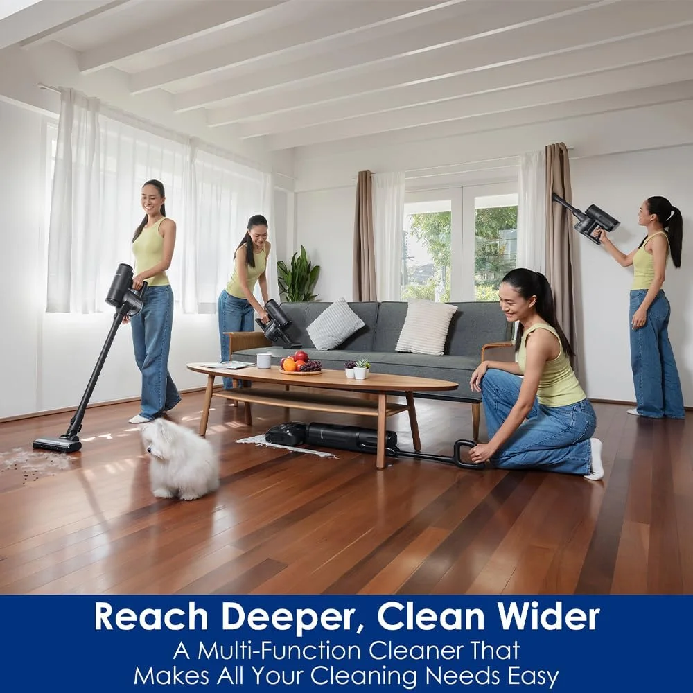 دستگاه تمیز کننده چند منظوره تینکو مدل Floor One Switch S7 Stretch، جاروبرقی و کف شوی هوشمند، بیسیم، با قابلیت ضد گره خوردگی دوگانه و خشککن سریع دستگاه تمیز کننده چند منظوره تینکو مدل Floor One Switch S7 Stretch، جاروبرقی و کف شوی هوشمند، بیسیم، با قابلیت ضد گره خوردگی دوگانه و خشککن سریع