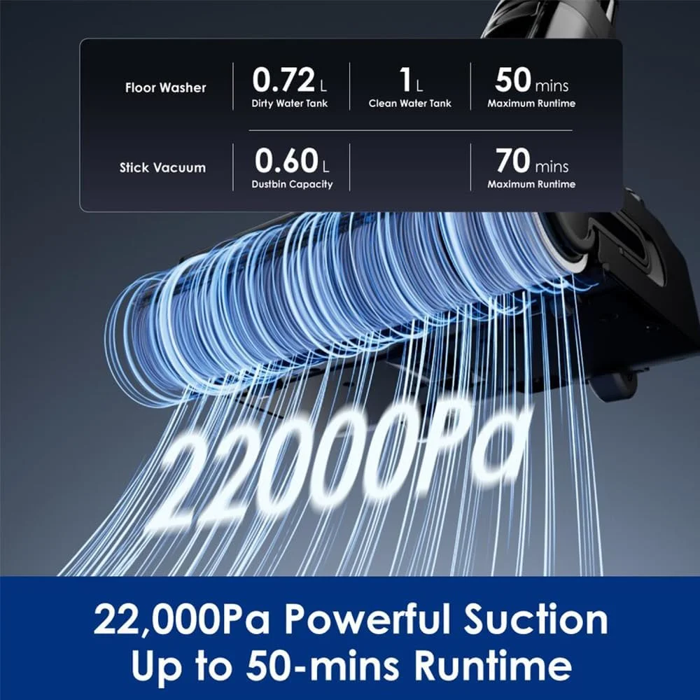 دستگاه تمیز کننده چند منظوره تینکو مدل Floor One Switch S7 Stretch، جاروبرقی و کف شوی هوشمند، بیسیم، با قابلیت ضد گره خوردگی دوگانه و خشککن سریع دستگاه تمیز کننده چند منظوره تینکو مدل Floor One Switch S7 Stretch، جاروبرقی و کف شوی هوشمند، بیسیم، با قابلیت ضد گره خوردگی دوگانه و خشککن سریع