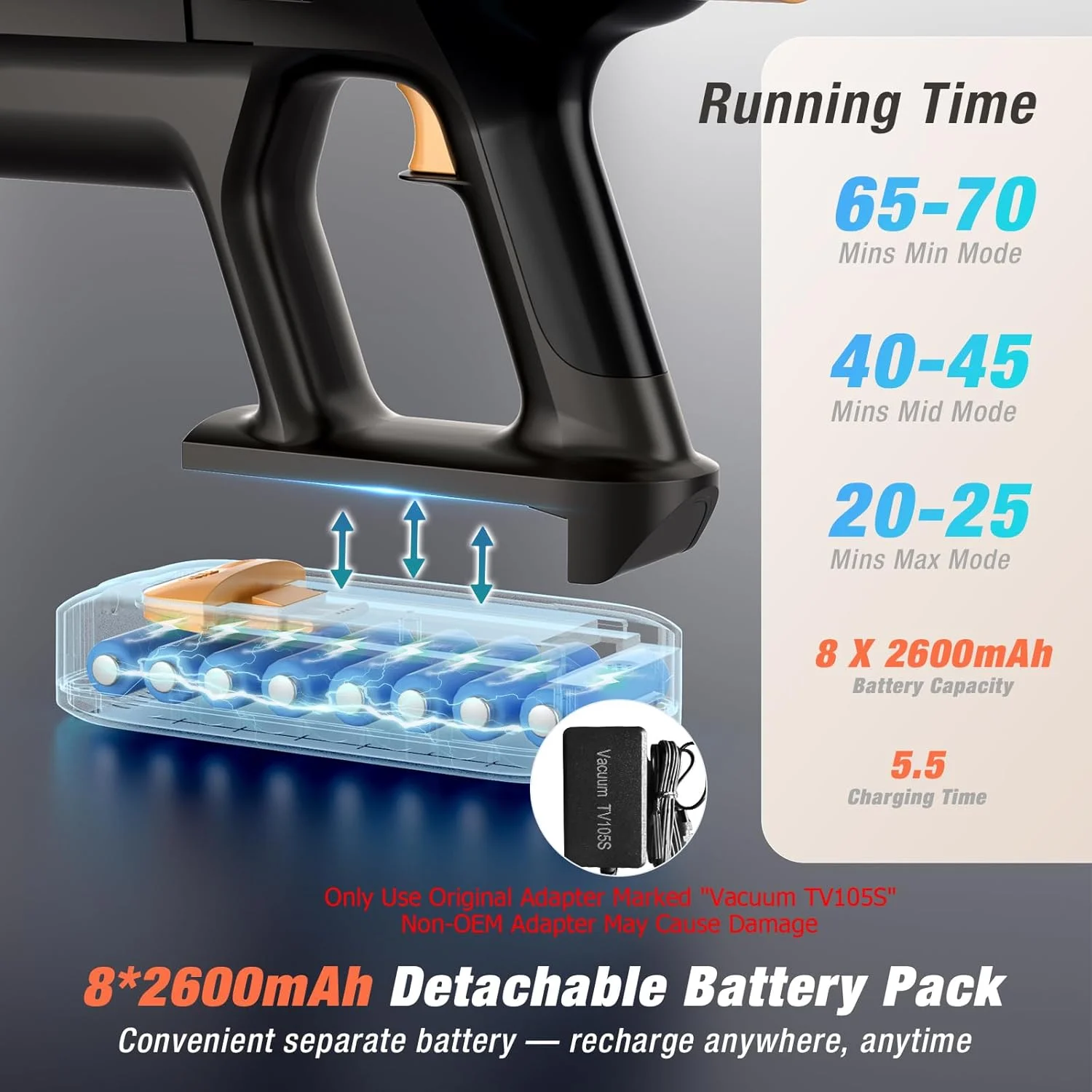 جاروبرقی شارژی، 580 وات 48KPA 70 دقیقه، جاروبرقی ایستاده با قابلیت نصب دیواری، صفحه لمسی، برس فوق العاده قدرتمند برای موی حیوانات خانگی/ فرش/ انواع سطوح جاروبرقی شارژی، 580 وات 48KPA 70 دقیقه، جاروبرقی ایستاده با قابلیت نصب دیواری، صفحه لمسی، برس فوق العاده قدرتمند برای موی حیوانات خانگی/ فرش/ انواع سطوح