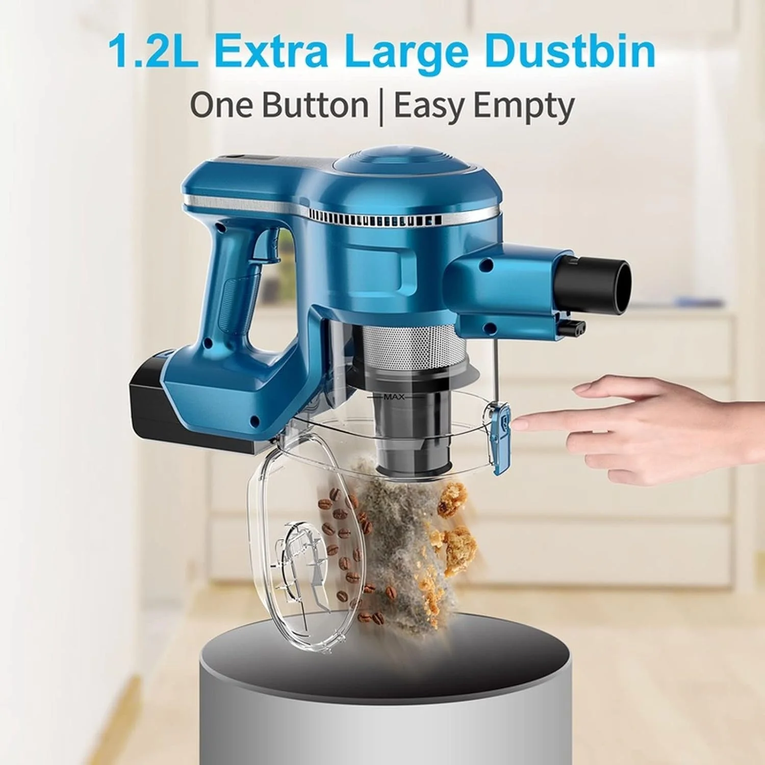 جاروبرقی عصایی بی سیم مدل S6، سبک و قابل حمل، مناسب برای فرش، مو و داخل خودرو (EU)