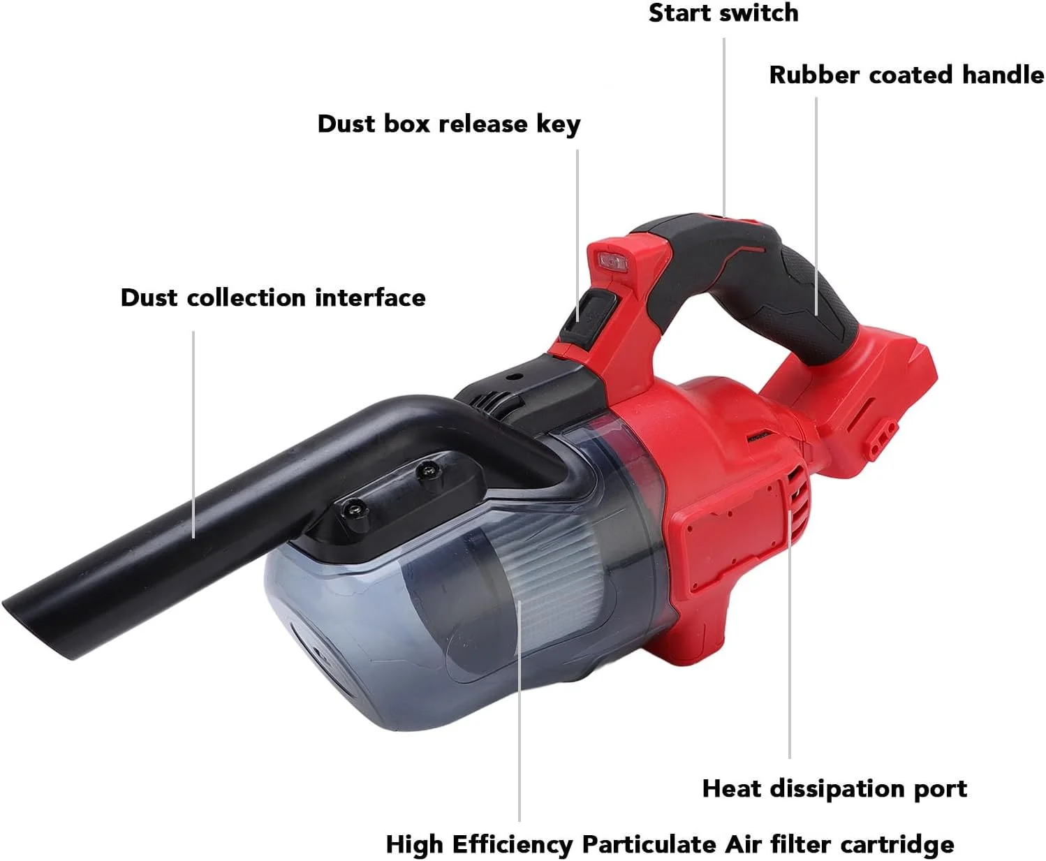 جاروبرقی بدون سیم ViaGasaFamido 18 -V، مکش قدرتمند، لوازم جانبی پویا، فیلتر قابل شستشو، اندازه جمع و جور، جنس ABS، برای باتری لیتیوم یونی 18 ولت جاروبرقی بدون سیم ViaGasaFamido 18 -V، مکش قدرتمند، لوازم جانبی پویا، فیلتر قابل شستشو، اندازه جمع و جور، جنس ABS، برای باتری لیتیوم یونی 18 ولت