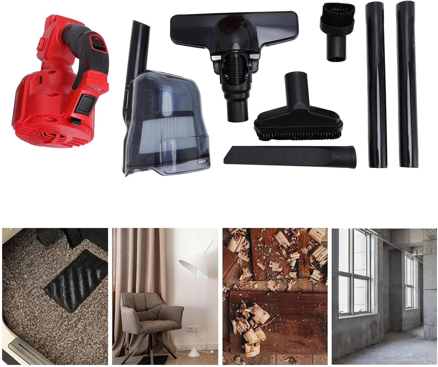 جاروبرقی بدون سیم ViaGasaFamido 18 -V، مکش قدرتمند، لوازم جانبی پویا، فیلتر قابل شستشو، اندازه جمع و جور، جنس ABS، برای باتری لیتیوم یونی 18 ولت جاروبرقی بدون سیم ViaGasaFamido 18 -V، مکش قدرتمند، لوازم جانبی پویا، فیلتر قابل شستشو، اندازه جمع و جور، جنس ABS، برای باتری لیتیوم یونی 18 ولت