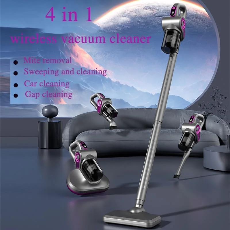 جاروبرقی باتری دار یاسیر با قابلیت حذف کنه، جاروبرقی 4 در 1 بی سیم با عملکرد تمیز کردن، جاروبرقی عصایی بدون کیسه برای خانه، برای کف های سخت، فرش، موی حیوانات خانگی و ماشین جاروبرقی باتری دار یاسیر با قابلیت حذف کنه، جاروبرقی 4 در 1 بی سیم با عملکرد تمیز کردن، جاروبرقی عصایی بدون کیسه برای خانه، برای کف های سخت، فرش، موی حیوانات خانگی و ماشین