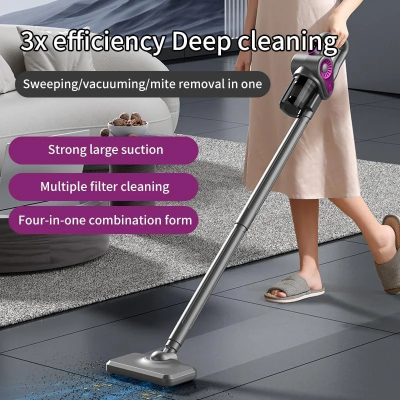 جاروبرقی باتری دار یاسیر با قابلیت حذف کنه، جاروبرقی 4 در 1 بی سیم با عملکرد تمیز کردن، جاروبرقی عصایی بدون کیسه برای خانه، برای کف های سخت، فرش، موی حیوانات خانگی و ماشین جاروبرقی باتری دار یاسیر با قابلیت حذف کنه، جاروبرقی 4 در 1 بی سیم با عملکرد تمیز کردن، جاروبرقی عصایی بدون کیسه برای خانه، برای کف های سخت، فرش، موی حیوانات خانگی و ماشین