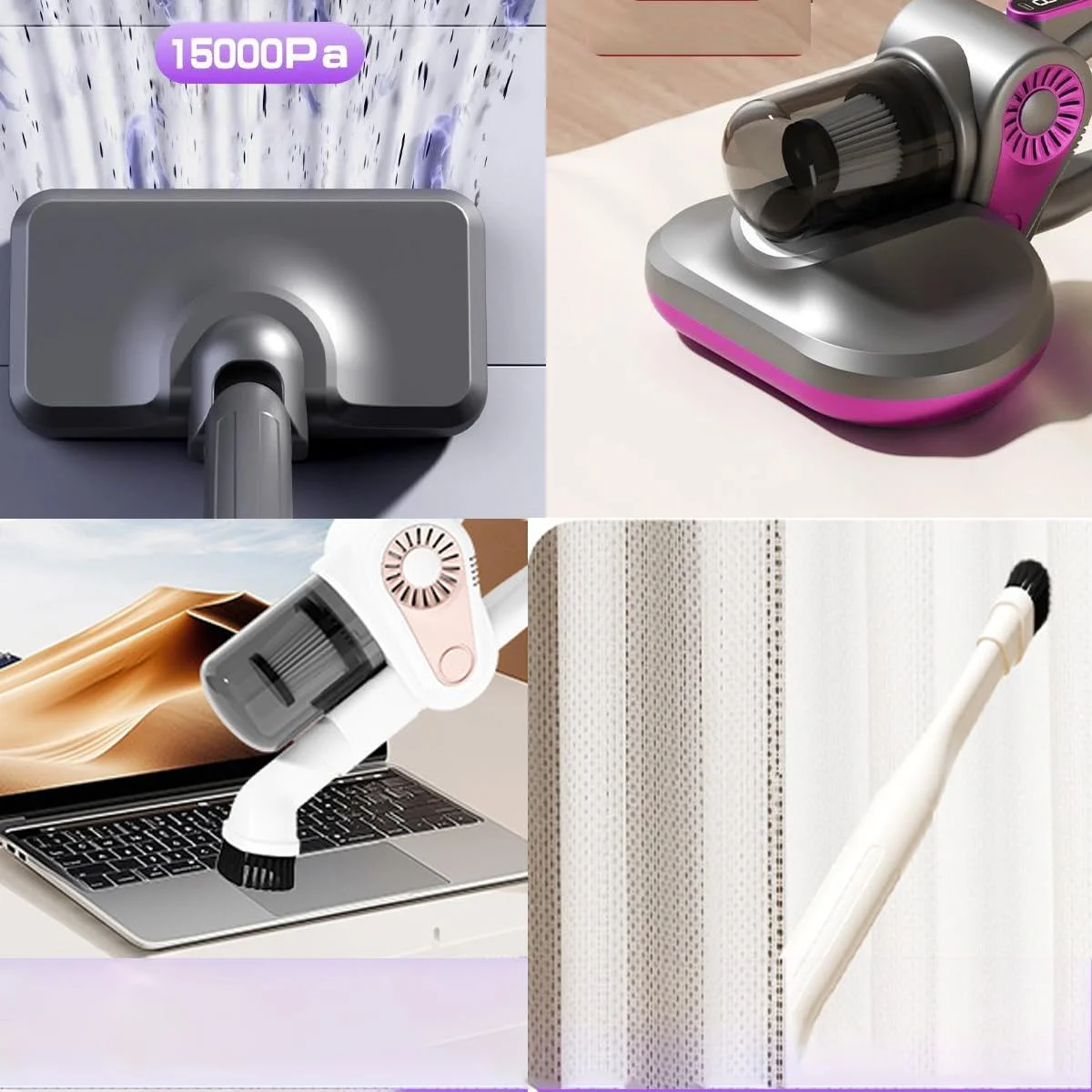 جاروبرقی باتری دار یاسیر با قابلیت حذف کنه، جاروبرقی 4 در 1 بی سیم با عملکرد تمیز کردن، جاروبرقی عصایی بدون کیسه برای خانه، برای کف های سخت، فرش، موی حیوانات خانگی و ماشین جاروبرقی باتری دار یاسیر با قابلیت حذف کنه، جاروبرقی 4 در 1 بی سیم با عملکرد تمیز کردن، جاروبرقی عصایی بدون کیسه برای خانه، برای کف های سخت، فرش، موی حیوانات خانگی و ماشین