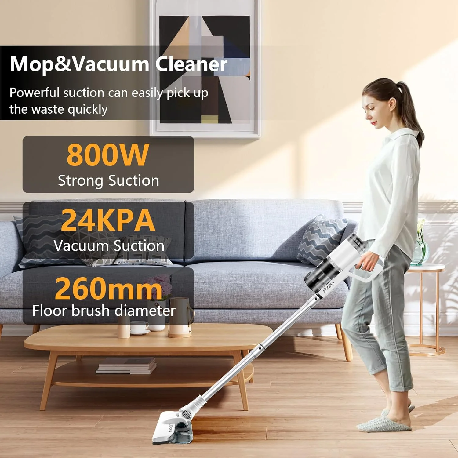 جاروبرقی عصایی Xoopla، جاروبرقی و تی دو منظوره با سیم 5 متری، مکش قدرتمند 800 واتی 24Kpa، جاروبرقی دستی سبک و کم صدا برای تمیز کردن چوب سخت، کاشی، مرمر و فرش جاروبرقی عصایی Xoopla، جاروبرقی و تی دو منظوره با سیم 5 متری، مکش قدرتمند 800 واتی 24Kpa، جاروبرقی دستی سبک و کم صدا برای تمیز کردن چوب سخت، کاشی، مرمر و فرش