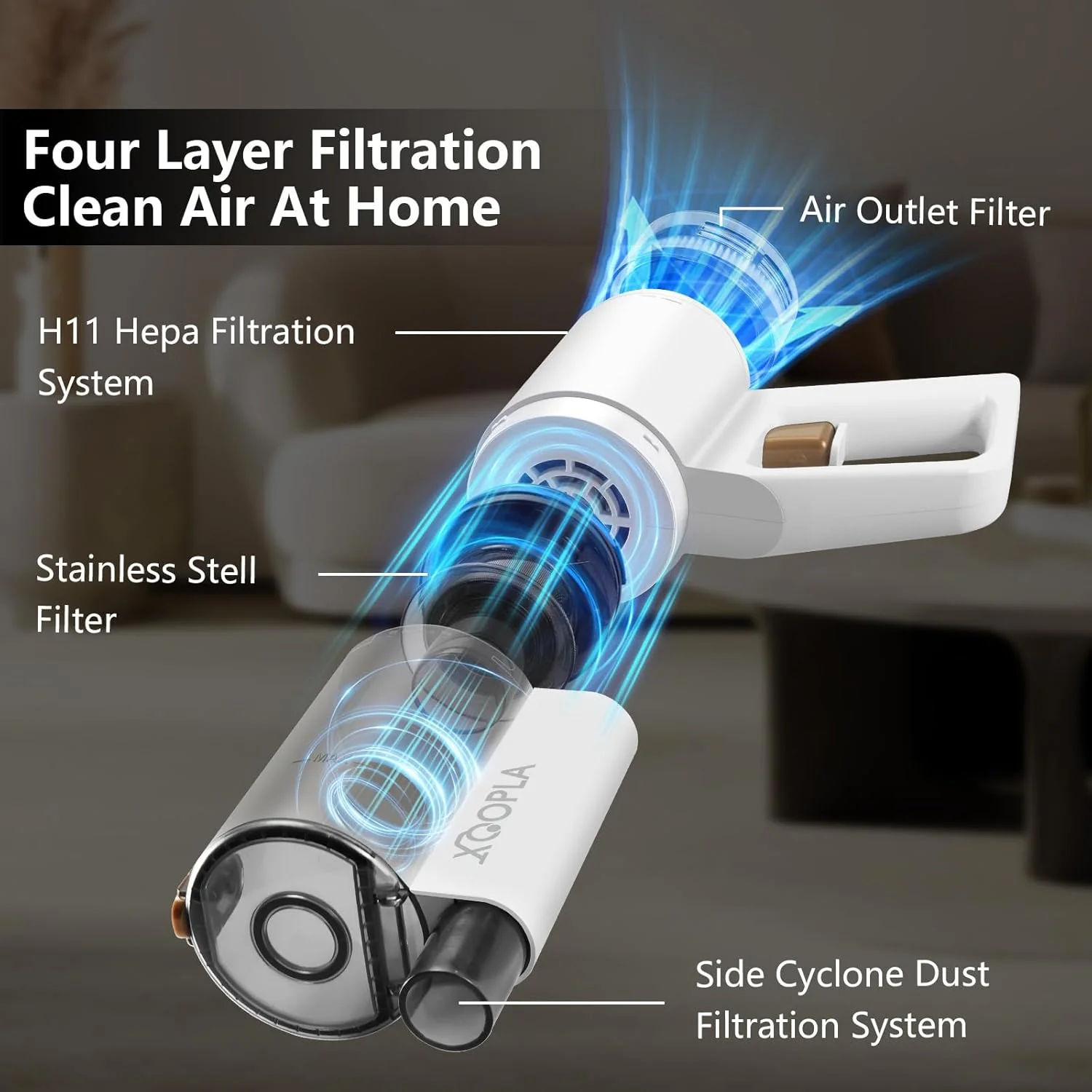 جاروبرقی عصایی Xoopla، جاروبرقی و تی دو منظوره با سیم 5 متری، مکش قدرتمند 800 واتی 24Kpa، جاروبرقی دستی سبک و کم صدا برای تمیز کردن چوب سخت، کاشی، مرمر و فرش جاروبرقی عصایی Xoopla، جاروبرقی و تی دو منظوره با سیم 5 متری، مکش قدرتمند 800 واتی 24Kpa، جاروبرقی دستی سبک و کم صدا برای تمیز کردن چوب سخت، کاشی، مرمر و فرش