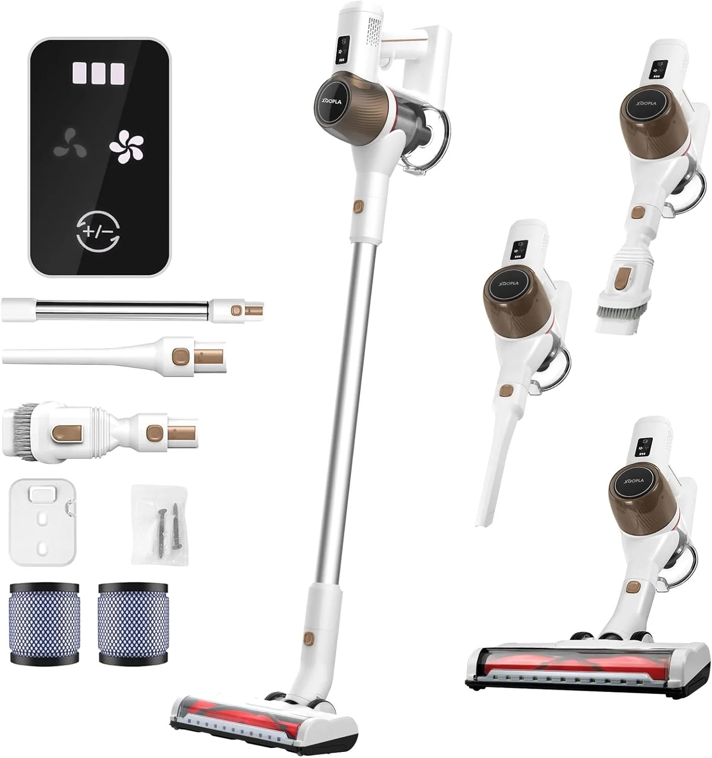 جاروبرقی عصایی شارژی Xoopla، مکش قدرتمند 30Kpa، تا 60 دقیقه زمان کارکرد، 2 حالت قدرت صفحه لمسی LED، ایده آل برای خانه، ماشین، کف سخت، فرش، موی حیوانات خانگی جاروبرقی عصایی شارژی Xoopla، مکش قدرتمند 30Kpa، تا 60 دقیقه زمان کارکرد، 2 حالت قدرت صفحه لمسی LED، ایده آل برای خانه، ماشین، کف سخت، فرش، موی حیوانات خانگی