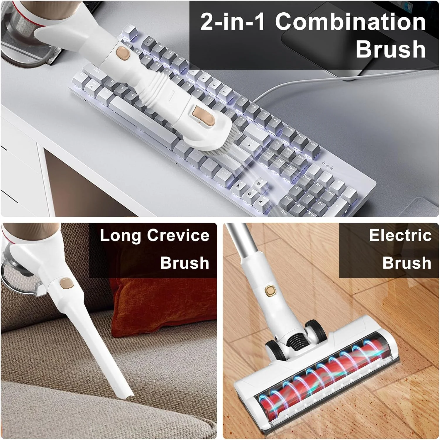 جاروبرقی عصایی شارژی Xoopla، مکش قدرتمند 30Kpa، تا 60 دقیقه زمان کارکرد، 2 حالت قدرت صفحه لمسی LED، ایده آل برای خانه، ماشین، کف سخت، فرش، موی حیوانات خانگی جاروبرقی عصایی شارژی Xoopla، مکش قدرتمند 30Kpa، تا 60 دقیقه زمان کارکرد، 2 حالت قدرت صفحه لمسی LED، ایده آل برای خانه، ماشین، کف سخت، فرش، موی حیوانات خانگی