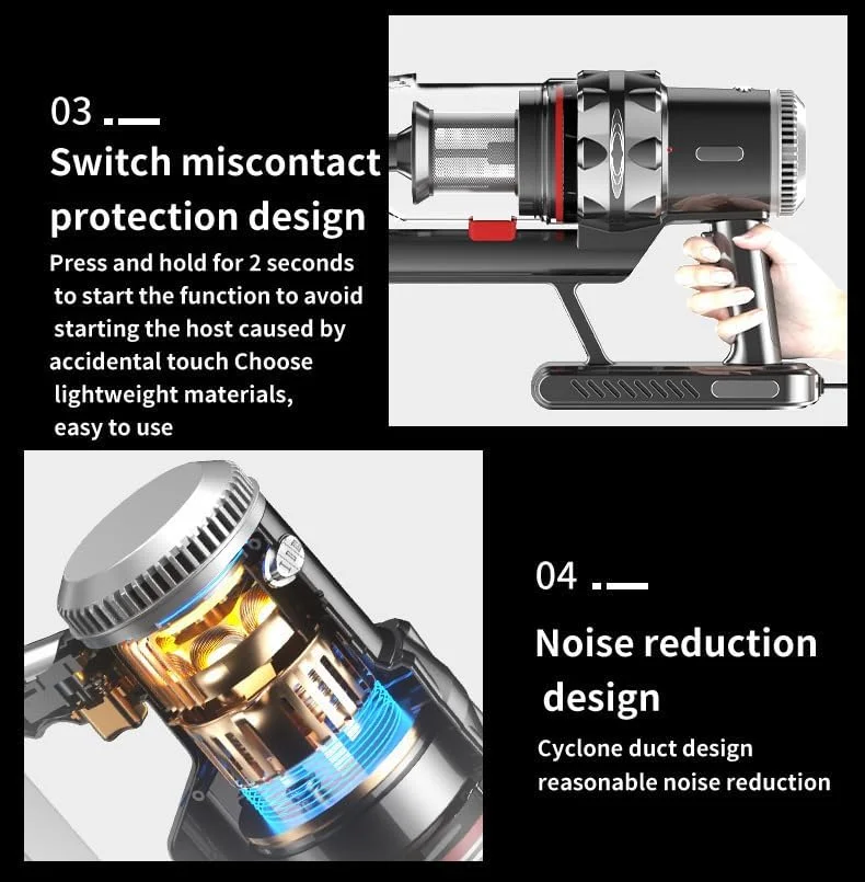 جاروبرقی عصایی XISICIAO، جاروبرقی عصایی دستی سیم دار 4 متری، جاروبرقی مخزنی سایکلونیک 1400 واتی برای کف سخت/فرش/موهای حیوانات خانگی، فیلتراسیون 5 مرحله ای (توجه: نسخه بی سیم نیست) جاروبرقی عصایی XISICIAO، جاروبرقی عصایی دستی سیم دار 4 متری، جاروبرقی مخزنی سایکلونیک 1400 واتی برای کف سخت/فرش/موهای حیوانات خانگی، فیلتراسیون 5 مرحله ای (توجه: نسخه بی سیم نیست)