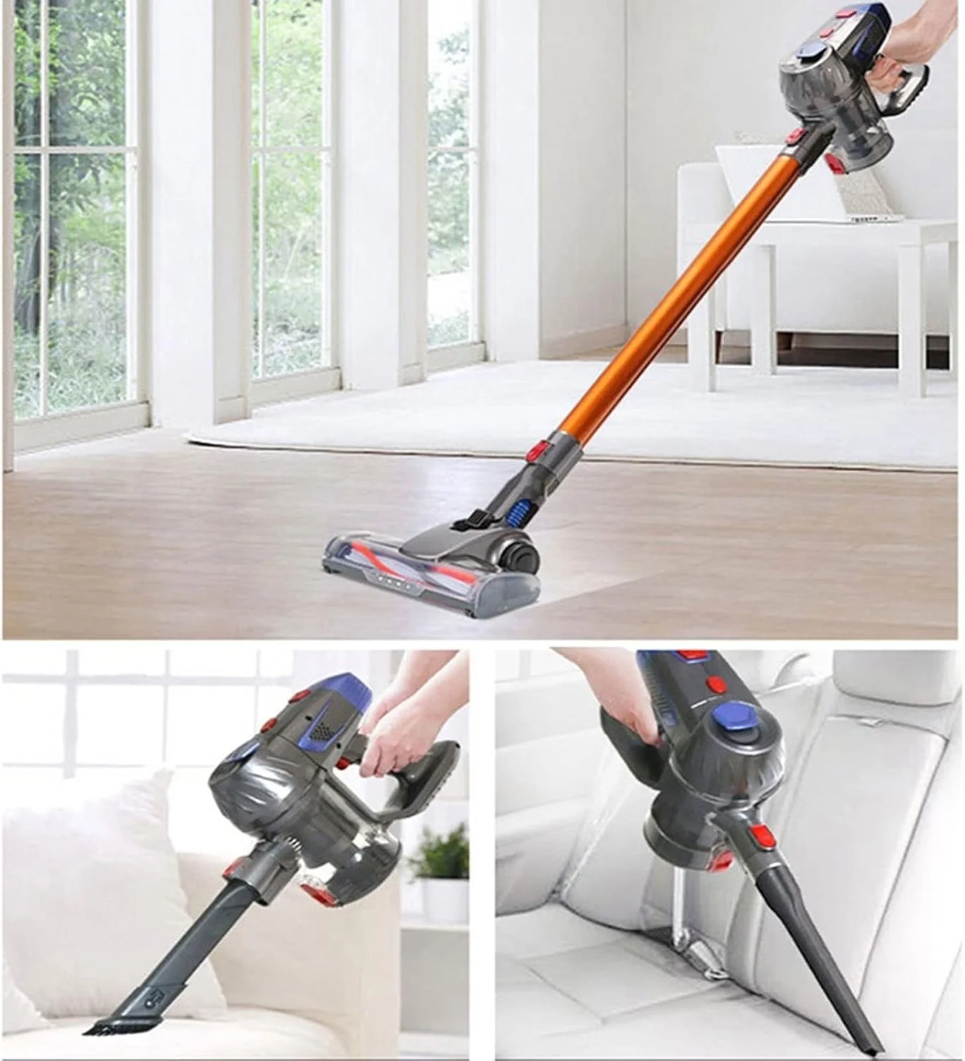 جاروبرقی خانگی، جاروبرقی بی سیم قدرتمند دوگانه LED، جاروبرقی بی سیم خودرو و منزل، پاک کننده گرد و غبار (EU)