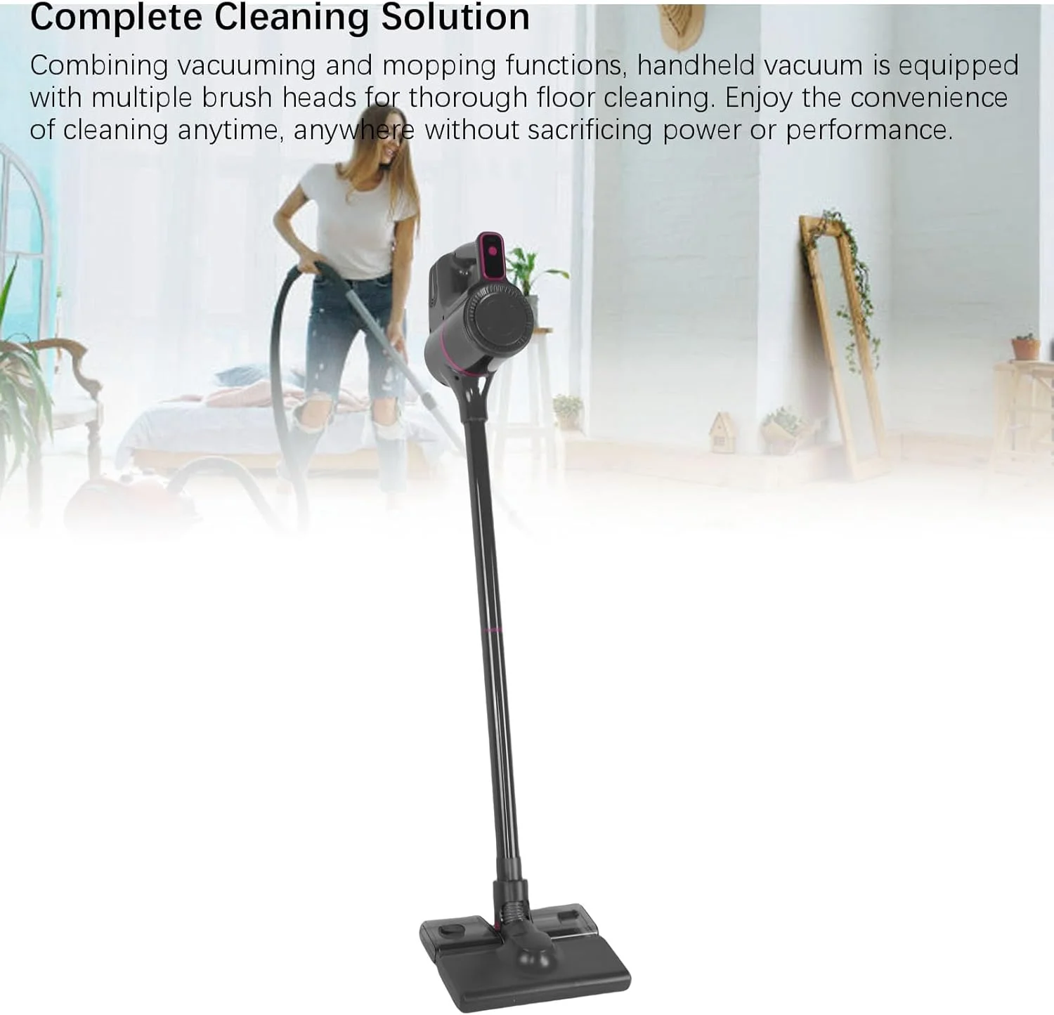 جاروبرقی شارژی Zhjvihx، جاروبرقی سبک با باتری قابل شارژ 2000 میلی آمپر ساعتی و مکش قدرتمند 15000 پاسکال، مناسب برای کف سخت خانه، فرش کم پرز و موی حیوانات خانگی جاروبرقی شارژی Zhjvihx، جاروبرقی سبک با باتری قابل شارژ 2000 میلی آمپر ساعتی و مکش قدرتمند 15000 پاسکال، مناسب برای کف سخت خانه، فرش کم پرز و موی حیوانات خانگی