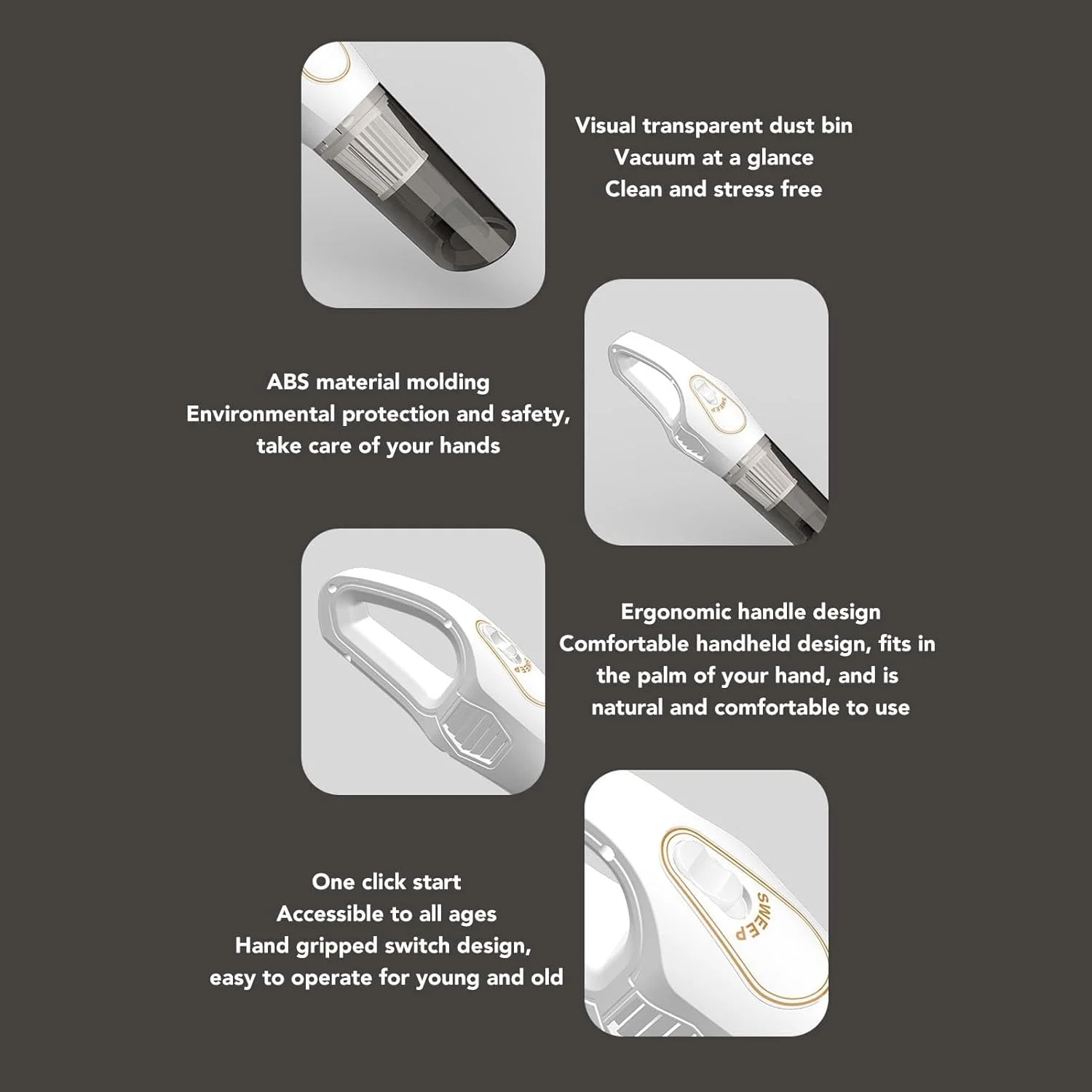 جاروبرقی دستی قابل حمل Zerodis با طراحی سبک و جمع و جور برای سطوح چوبی سخت جاروبرقی دستی قابل حمل Zerodis با طراحی سبک و جمع و جور برای سطوح چوبی سخت