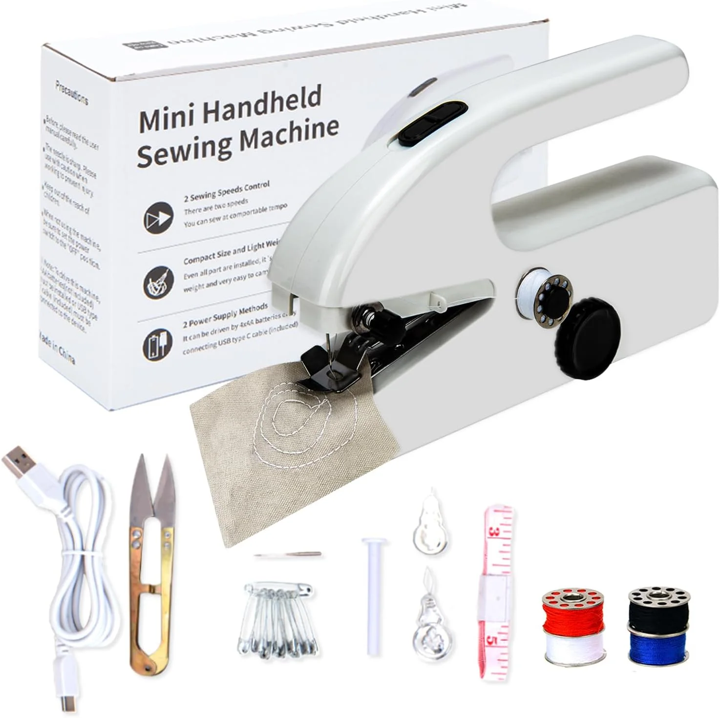 چرخ خیاطی کوچک با لوازم جانبی خیاطی، چرخ خیاطی قابل حمل شارژی، ابزار دوخت سریع الکتریکی قابل حمل برای مصارف خانگی، برای دوخت لباس، پرده، DIY خانه و مسافرت چرخ خیاطی کوچک با لوازم جانبی خیاطی، چرخ خیاطی قابل حمل شارژی، ابزار دوخت سریع الکتریکی قابل حمل برای مصارف خانگی، برای دوخت لباس، پرده، DIY خانه و مسافرت
