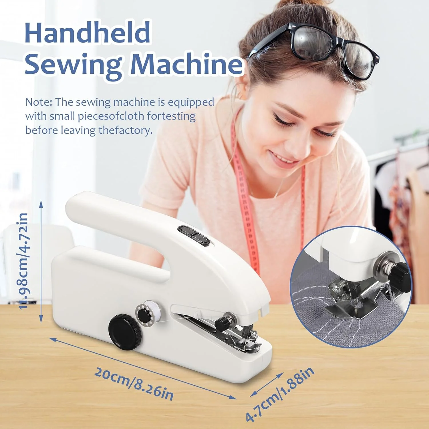 چرخ خیاطی برقی کوچک قابل حمل BigKing، سفید، 20 x 4.8 x 12 سانتی متر، چرخ خیاطی برقی با کیت خیاطی، تغذیه با باتری یا USB برای پارچه، لباس و پرده چرخ خیاطی برقی کوچک قابل حمل BigKing، سفید، 20 x 4.8 x 12 سانتی متر، چرخ خیاطی برقی با کیت خیاطی، تغذیه با باتری یا USB برای پارچه، لباس و پرده