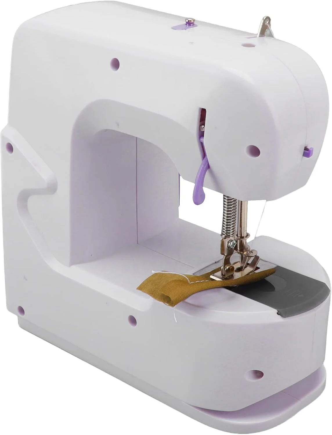 چرخ خیاطی کوچک برای مبتدیان، کیت چرخ خیاطی برقی دستی قابل حمل با سوزن نخ کن، پدال پا، چراغ LED، کیت خیاطی برای مصارف خانگی، صنعتگران، علاقه مندان به خیاطی (#3)