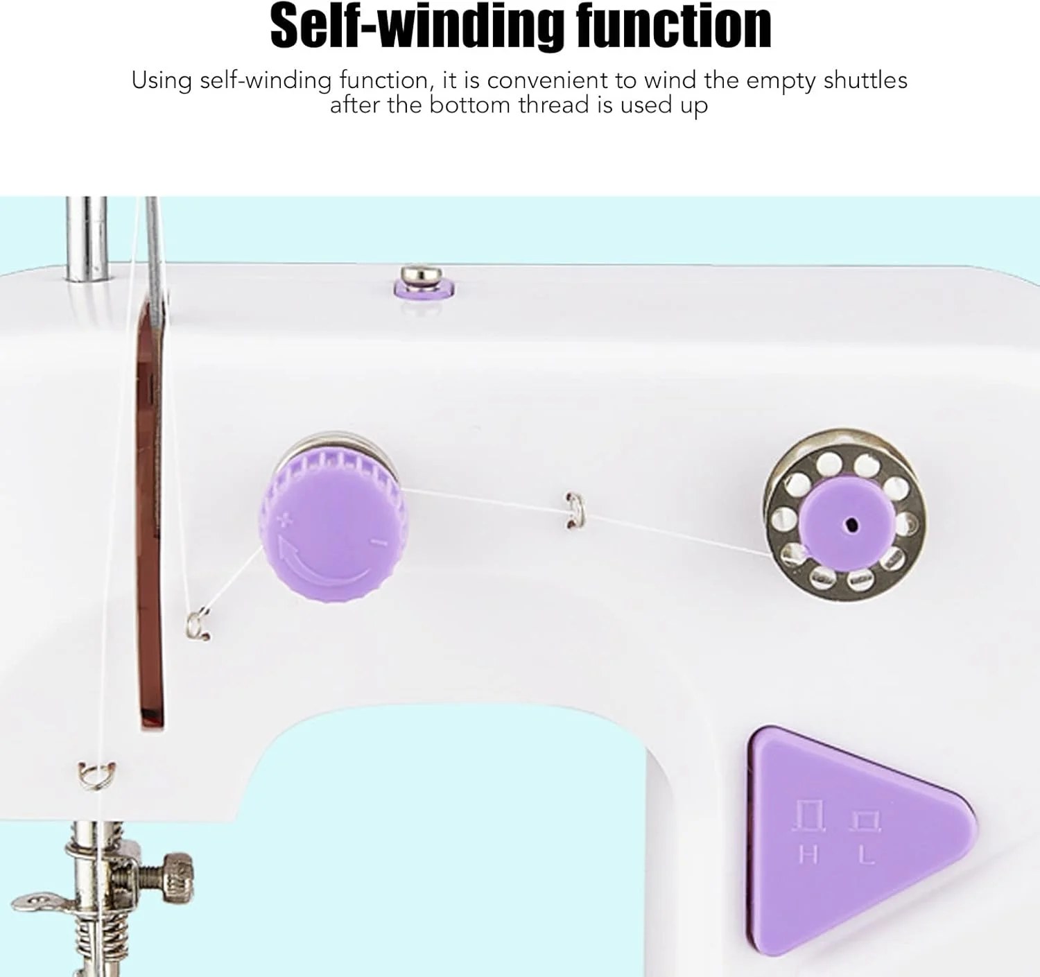 چرخ خیاطی کوچک برای مبتدیان، کیت چرخ خیاطی برقی دستی قابل حمل با سوزن نخ کن، پدال پا، چراغ LED، کیت خیاطی برای مصارف خانگی، صنعتگران، علاقه مندان به خیاطی (#3)