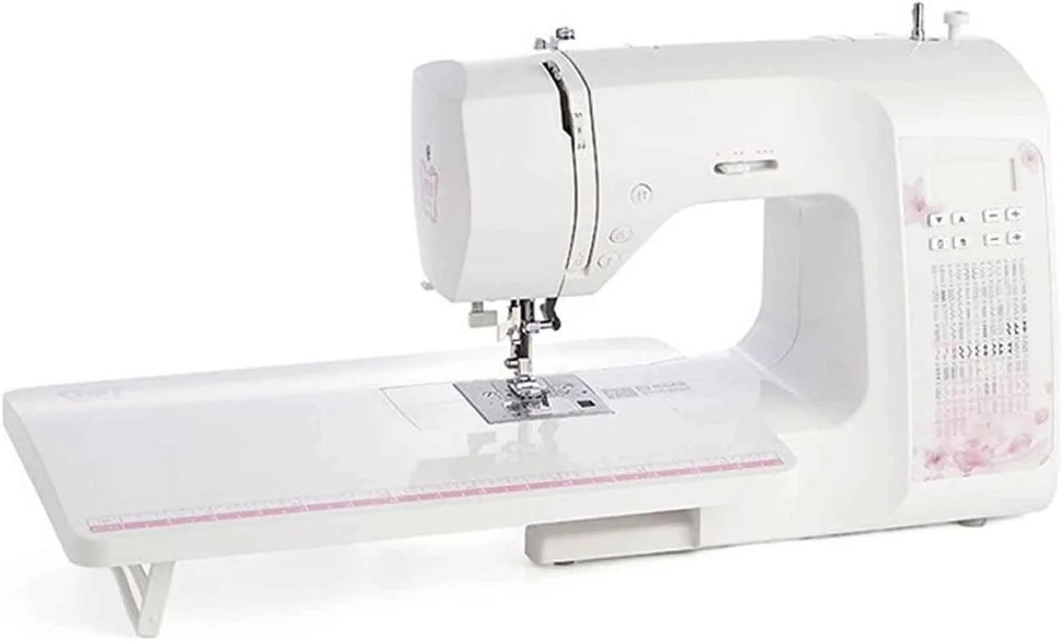 چرخ خیاطی خانگی قابل حمل الکترونیکی BOREST، 100 نوع دوخت، ضخامت 6 تا 8 لایه، صفحه نمایش LCD، نور LED، نخ کشی سریع، لوازم جانبی مختلف LEOWE