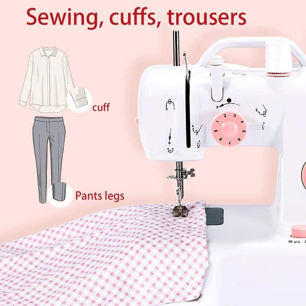 چرخ خیاطی BLZQSQ، ابزار سردوز برقی خانگی کوچک قابل حمل، ابزار DIY کاردستی دو سرعته برای مبتدیان چرخ خیاطی BLZQSQ، ابزار سردوز برقی خانگی کوچک قابل حمل، ابزار DIY کاردستی دو سرعته برای مبتدیان