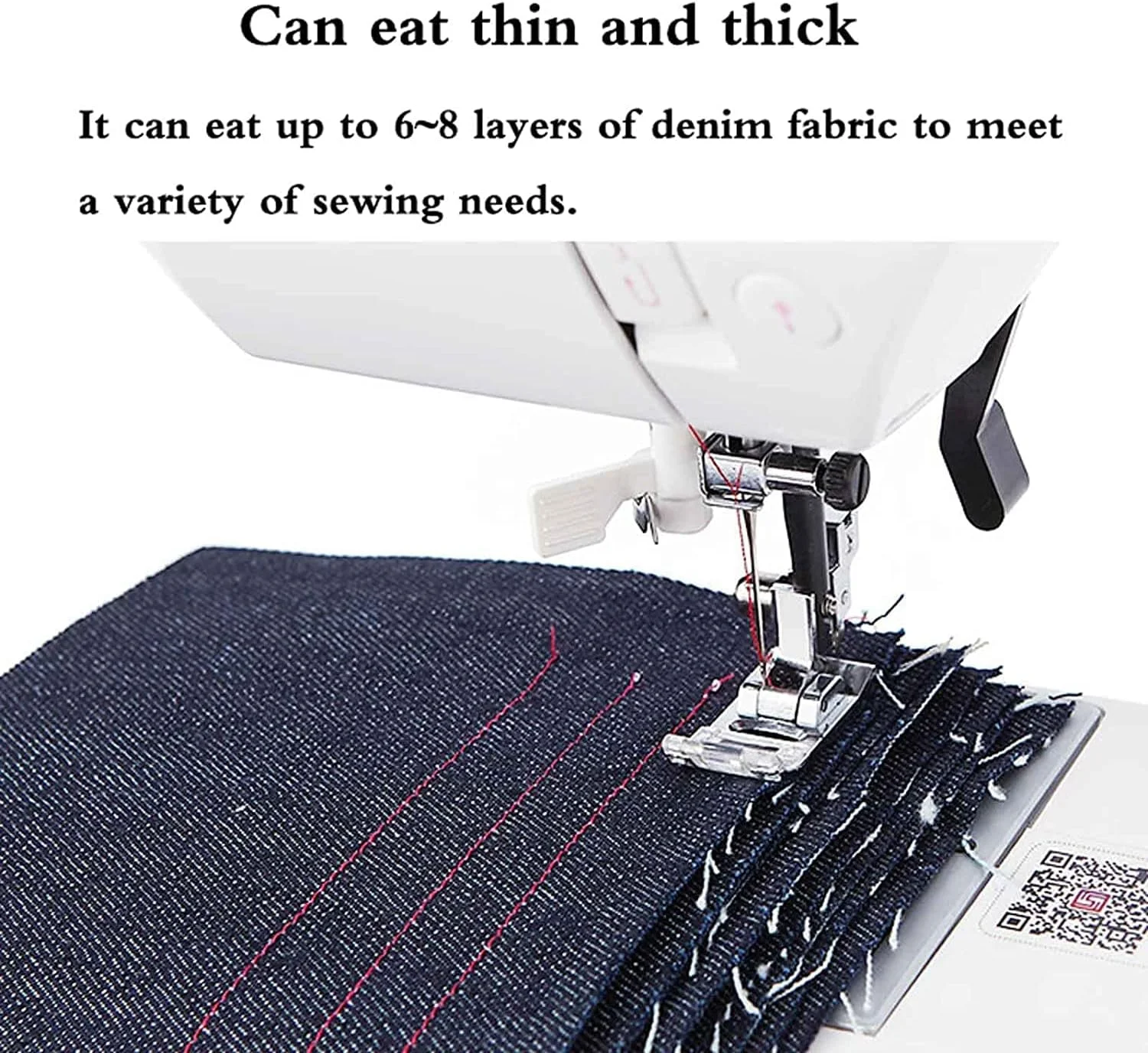 چرخ خیاطی خانگی قابل حمل الکترونیکی BOREST، 100 نوع دوخت، ضخامت 6 تا 8 لایه، صفحه نمایش LCD، نور LED، نخ کشی سریع، لوازم جانبی مختلف LEOWE