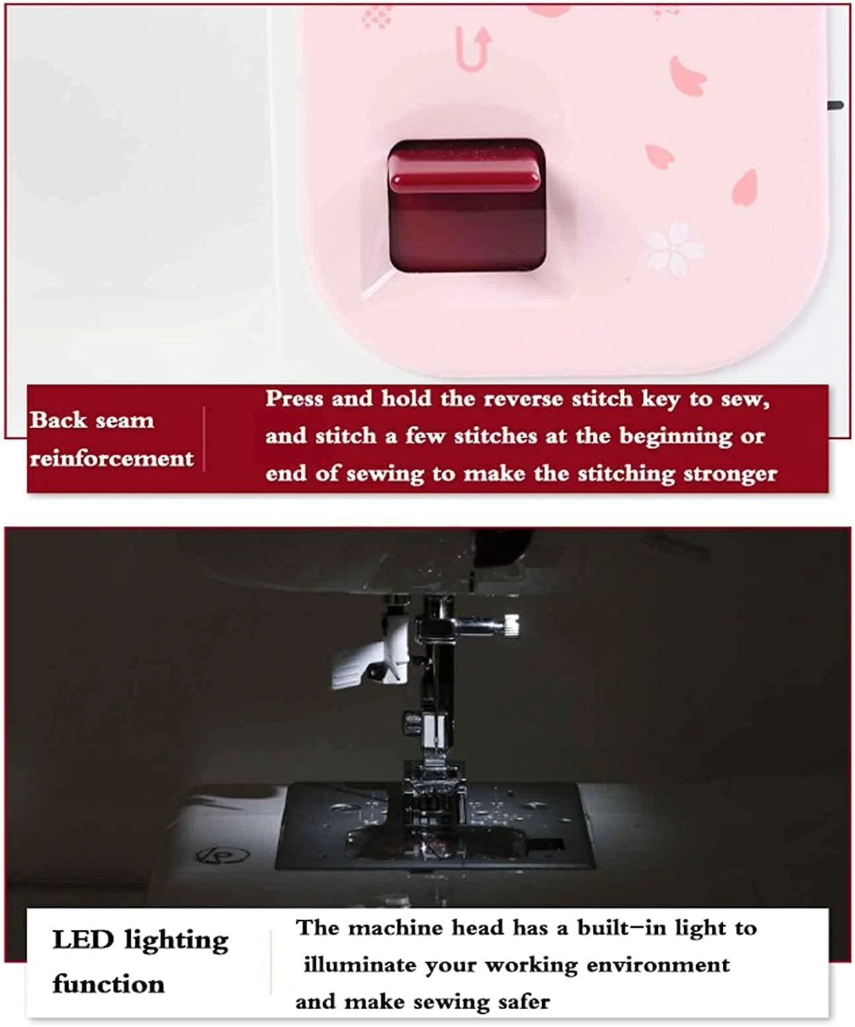 چرخ خیاطی کوچک برقی خانگی قابل حمل BOREST، چرخ خیاطی چند منظوره، 12 نوع دوخت، نخ کشی اتوماتیک، نور LED، لوازم جانبی مختلف LEOWE چرخ خیاطی کوچک برقی خانگی قابل حمل BOREST، چرخ خیاطی چند منظوره، 12 نوع دوخت، نخ کشی اتوماتیک، نور LED، لوازم جانبی مختلف LEOWE
