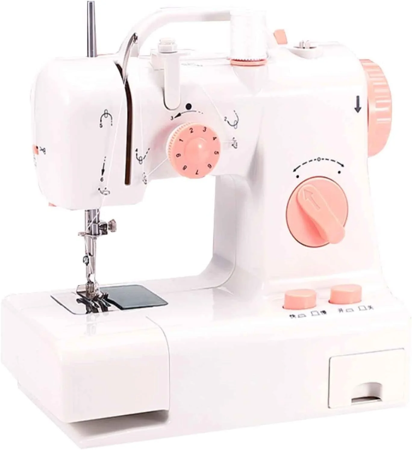 چرخ خیاطی برقی خانگی BOREST، چرخ خیاطی قابل حمل، 2-4 لایه پارچه ضخیم، دوخت معکوس تک کلیدی، خودکار، نور LED، لوازم جانبی متنوع LEOWE چرخ خیاطی برقی خانگی BOREST، چرخ خیاطی قابل حمل، 2-4 لایه پارچه ضخیم، دوخت معکوس تک کلیدی، خودکار، نور LED، لوازم جانبی متنوع LEOWE