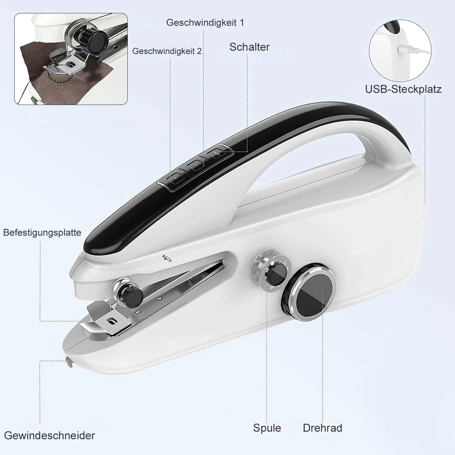 چرخ خیاطی دستی قابل حمل مینی با 30 لوازم خیاطی، استفاده آسان، ایده آل برای مبتدیان و تعمیرات سریع لباس و پارچه چرخ خیاطی دستی قابل حمل مینی با 30 لوازم خیاطی، استفاده آسان، ایده آل برای مبتدیان و تعمیرات سریع لباس و پارچه