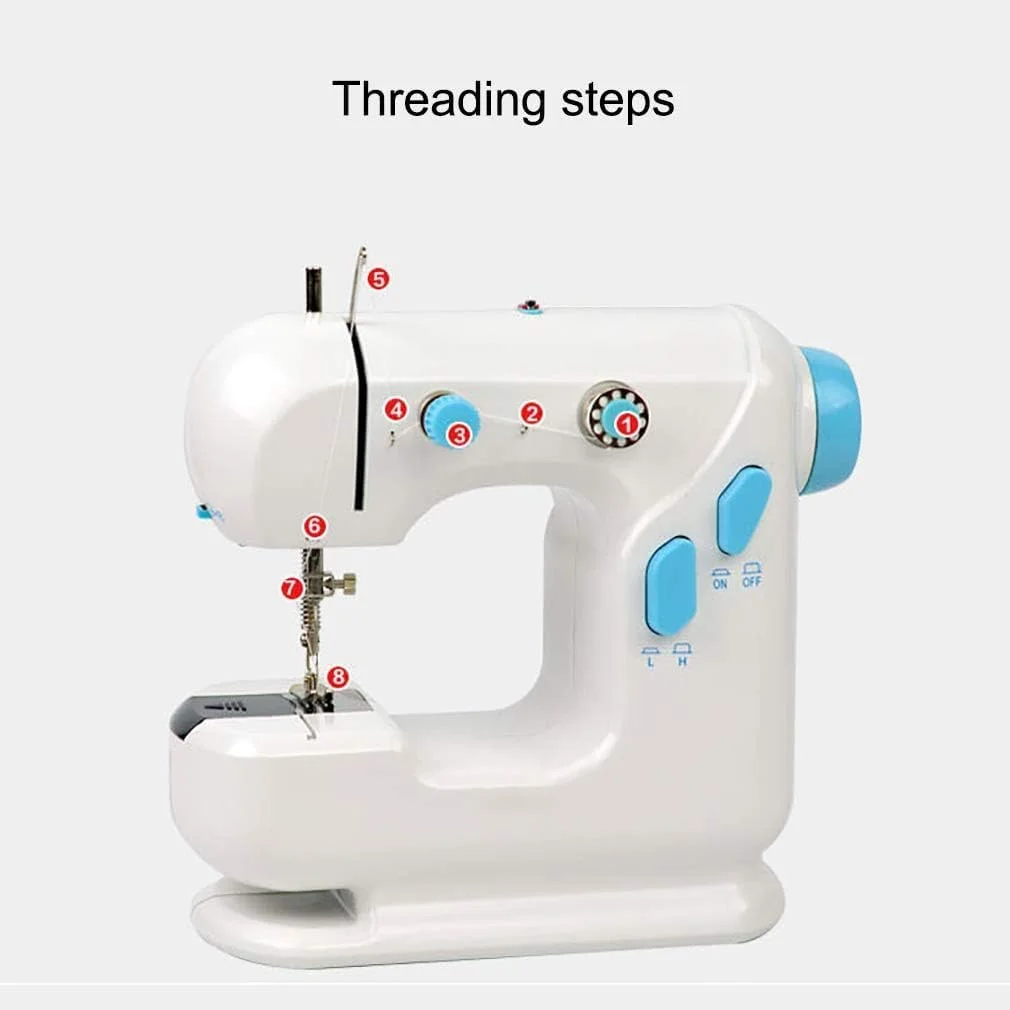 چرخ خیاطی دو سرعته با پدال – سردوز خانگی کوچک قابل حمل، دو سرعته، دو نخ، سفید چرخ خیاطی دو سرعته با پدال – سردوز خانگی کوچک قابل حمل، دو سرعته، دو نخ، سفید