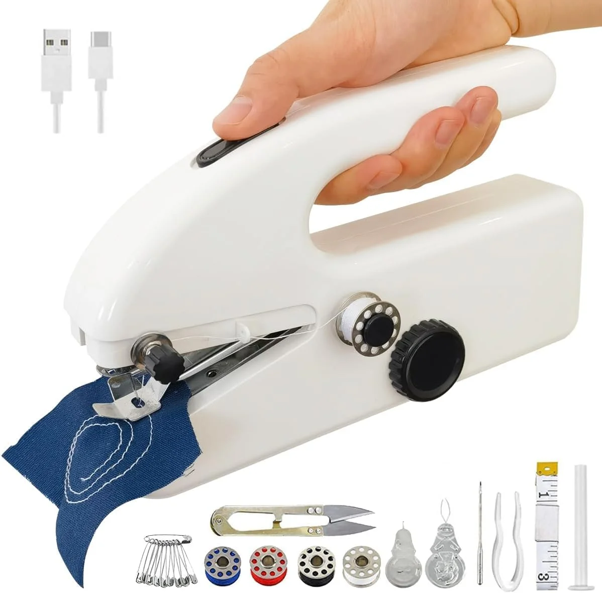 چرخ خیاطی دستی کوچک - چرخ خیاطی دستی قابل حمل با 2 حالت و لوازم خیاطی، استفاده آسان، ایده آل برای مبتدیان و تعمیرات سریع لباس و پارچه چرخ خیاطی دستی کوچک - چرخ خیاطی دستی قابل حمل با 2 حالت و لوازم خیاطی، استفاده آسان، ایده آل برای مبتدیان و تعمیرات سریع لباس و پارچه
