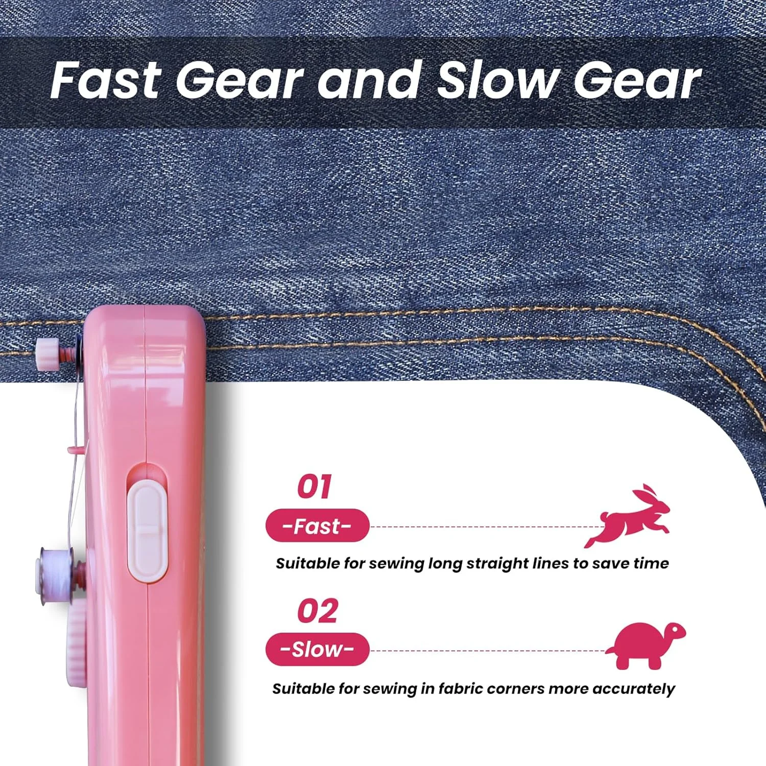 چرخ خیاطی دستی برقی کوچک - چرخ خیاطی برقی قابل حمل برای مبتدیان و کارهای DIY، 2 حالت، با لوازم جانبی، استفاده آسان، تعمیرات سریع لباس (صورتی) چرخ خیاطی دستی برقی کوچک - چرخ خیاطی برقی قابل حمل برای مبتدیان و کارهای DIY، 2 حالت، با لوازم جانبی، استفاده آسان، تعمیرات سریع لباس (صورتی)