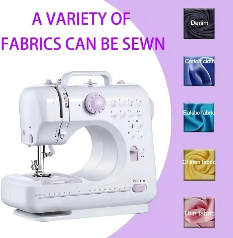 چرخ خیاطی خانگی استاندارد اروپا - چرخ خیاطی برقی قابل حمل 2 سرعته با دوخت جلو/عقب، چراغ شب، قفل پارچه ضخیم و راهنمای قفل چشم برای مبتدیان و حرفه ای ها چرخ خیاطی خانگی استاندارد اروپا - چرخ خیاطی برقی قابل حمل 2 سرعته با دوخت جلو/عقب، چراغ شب، قفل پارچه ضخیم و راهنمای قفل چشم برای مبتدیان و حرفه ای ها