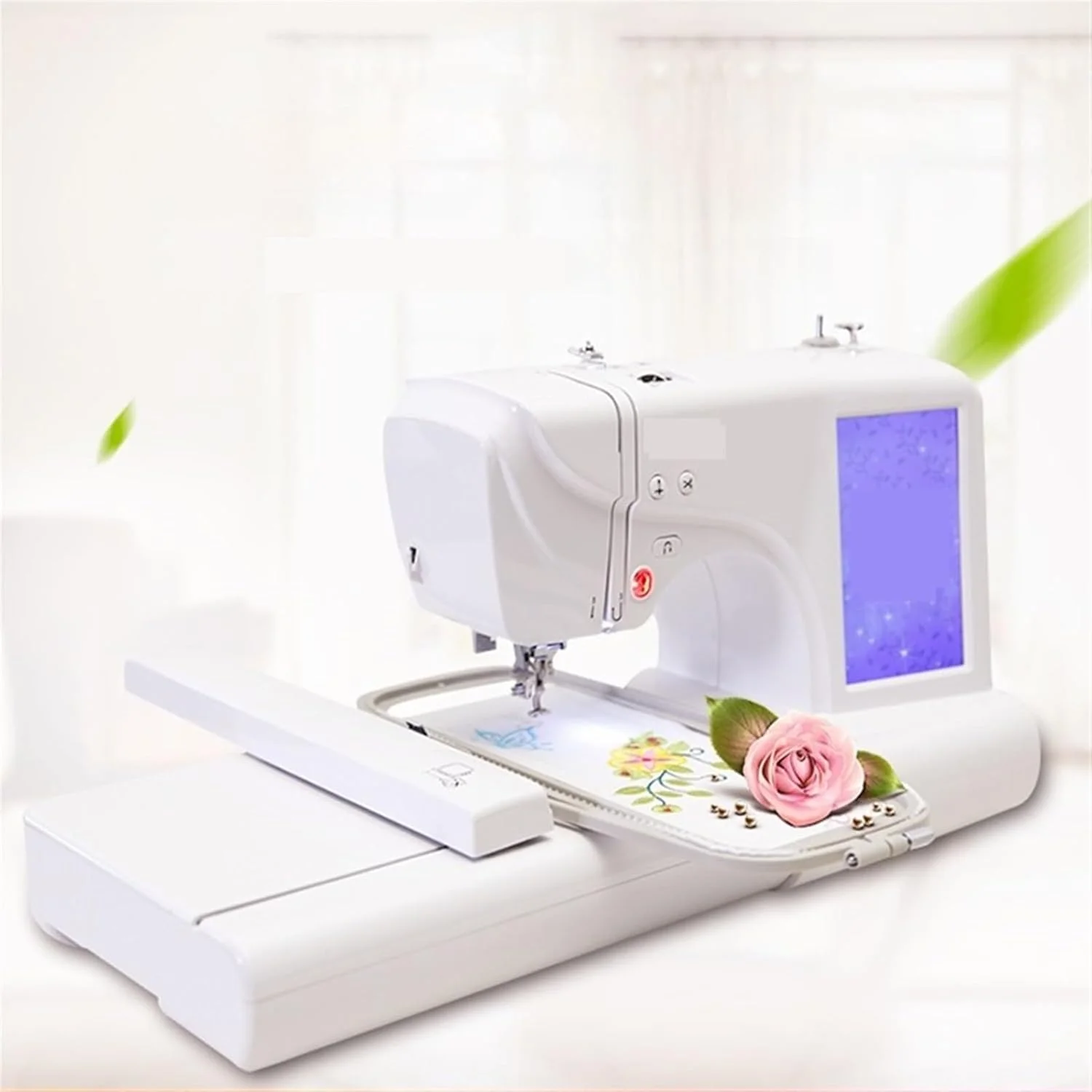 چرخ خیاطی، چرخ خیاطی چند منظوره خانگی گلدوزی مکانیکی کامپیوتری کوچک با صفحه لمسی ال سی دی 7 اینچی، خیاطی آسان چرخ خیاطی، چرخ خیاطی چند منظوره خانگی گلدوزی مکانیکی کامپیوتری کوچک با صفحه لمسی ال سی دی 7 اینچی، خیاطی آسان