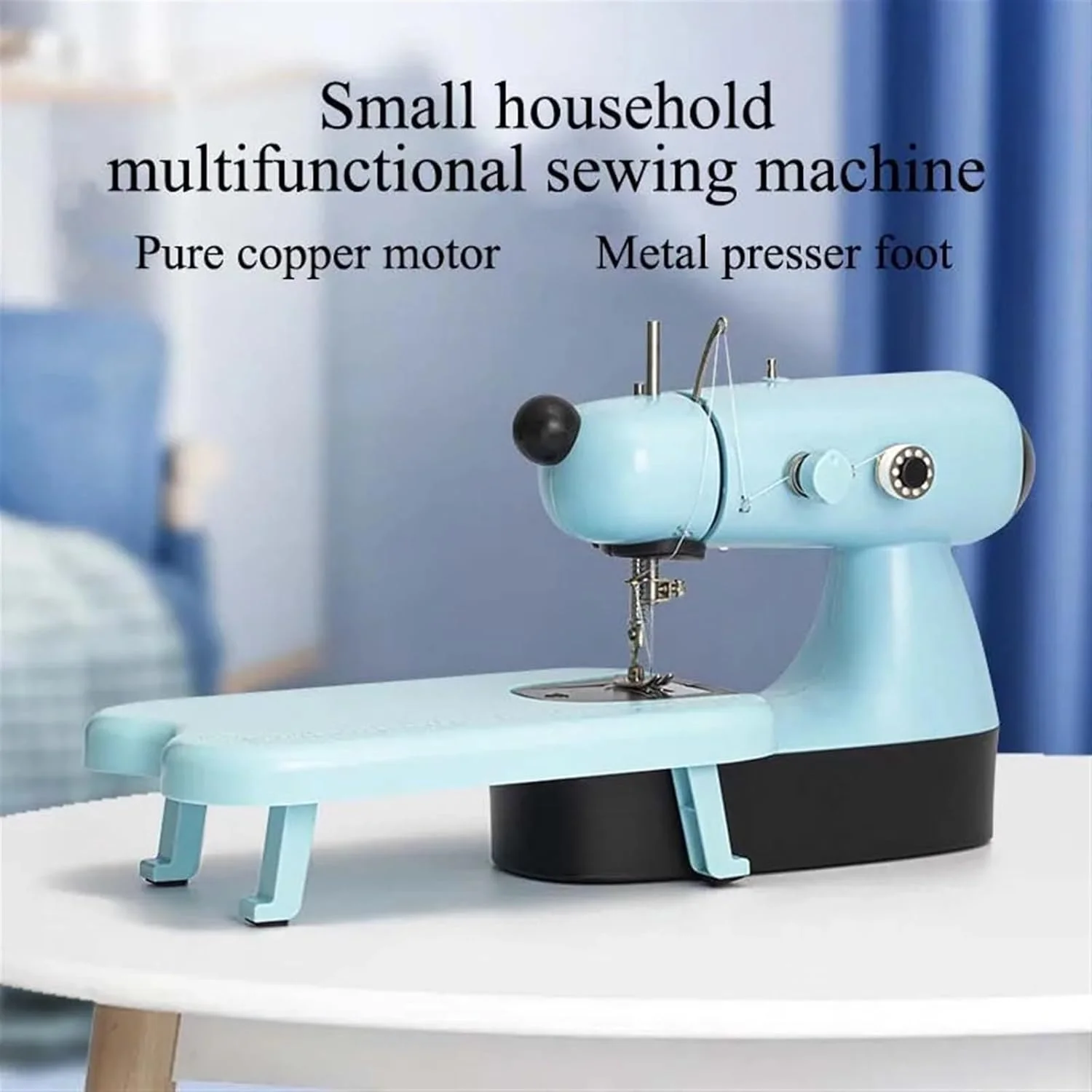 چرخ خیاطی، چرخ خیاطی چند منظوره کوچک خانگی، چرخ خیاطی مینی قابل حمل دو نخ، دارای نور LED داخلی با پدال پا، خیاطی آسان (آبی) چرخ خیاطی، چرخ خیاطی چند منظوره کوچک خانگی، چرخ خیاطی مینی قابل حمل دو نخ، دارای نور LED داخلی با پدال پا، خیاطی آسان (آبی)